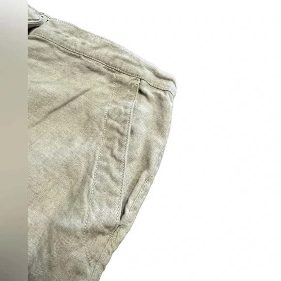 L.L.  Bean Linen Oatmeal Straight Leg Pants Size 12 - Picture 3 of 9